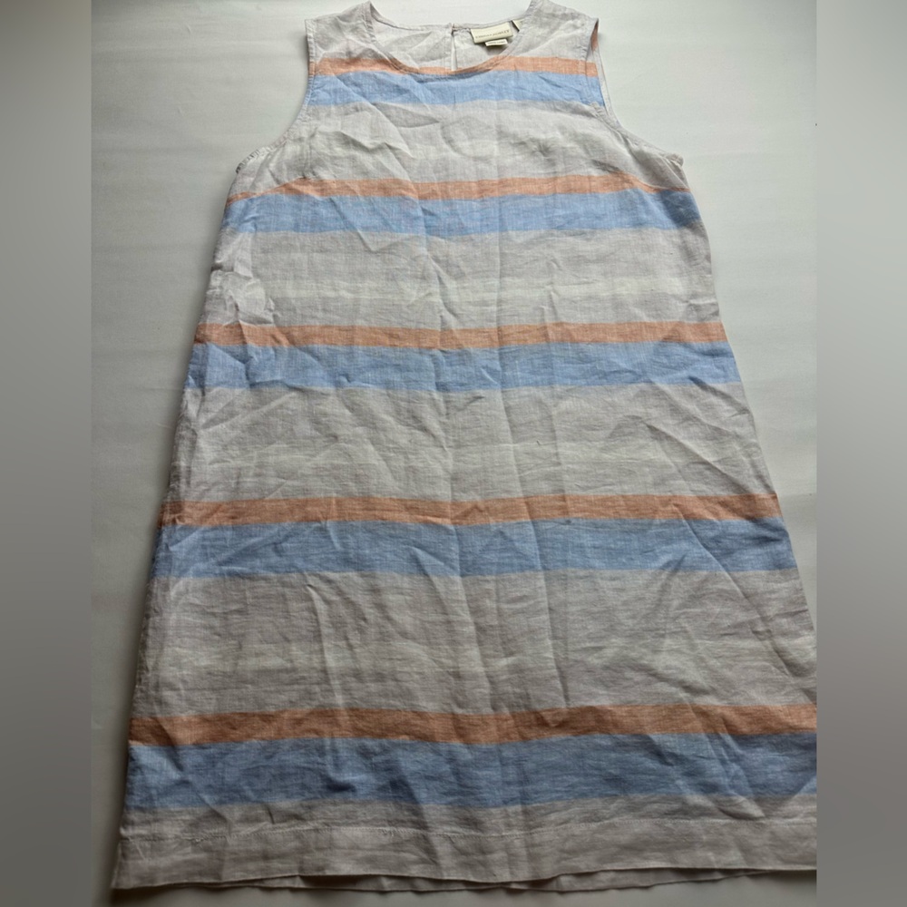 Cynthia Rowley 100% linen striped tank dress. Size 12